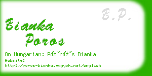 bianka poros business card